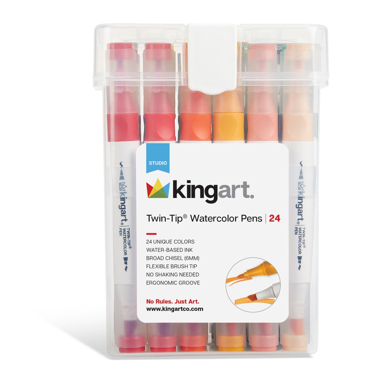 KINGART&#xAE; Twin-Tip&#xAE; Watercolor Pens 24 Colors