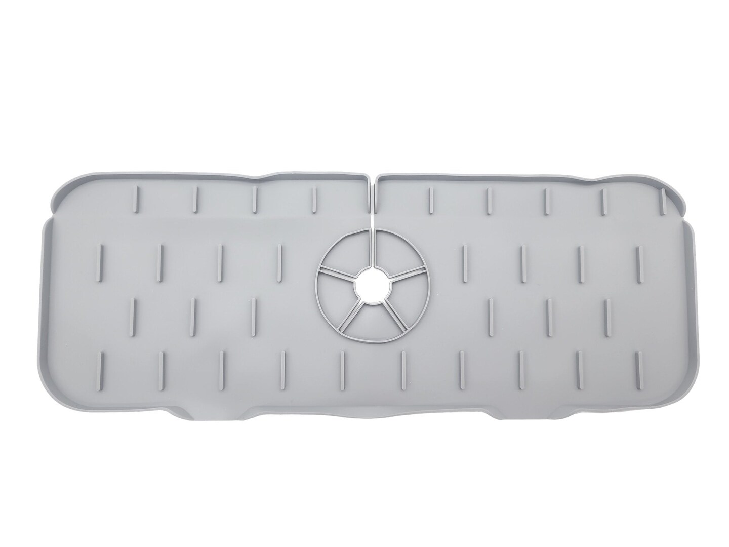 Handy Housewares Silicone Sink Faucet Drip Tray, Behind Faucet Water Catcher Drying Mat - 5.5&#x22; x 14.6&#x22;, Prevents Water Splash and Keep Countertops Dry