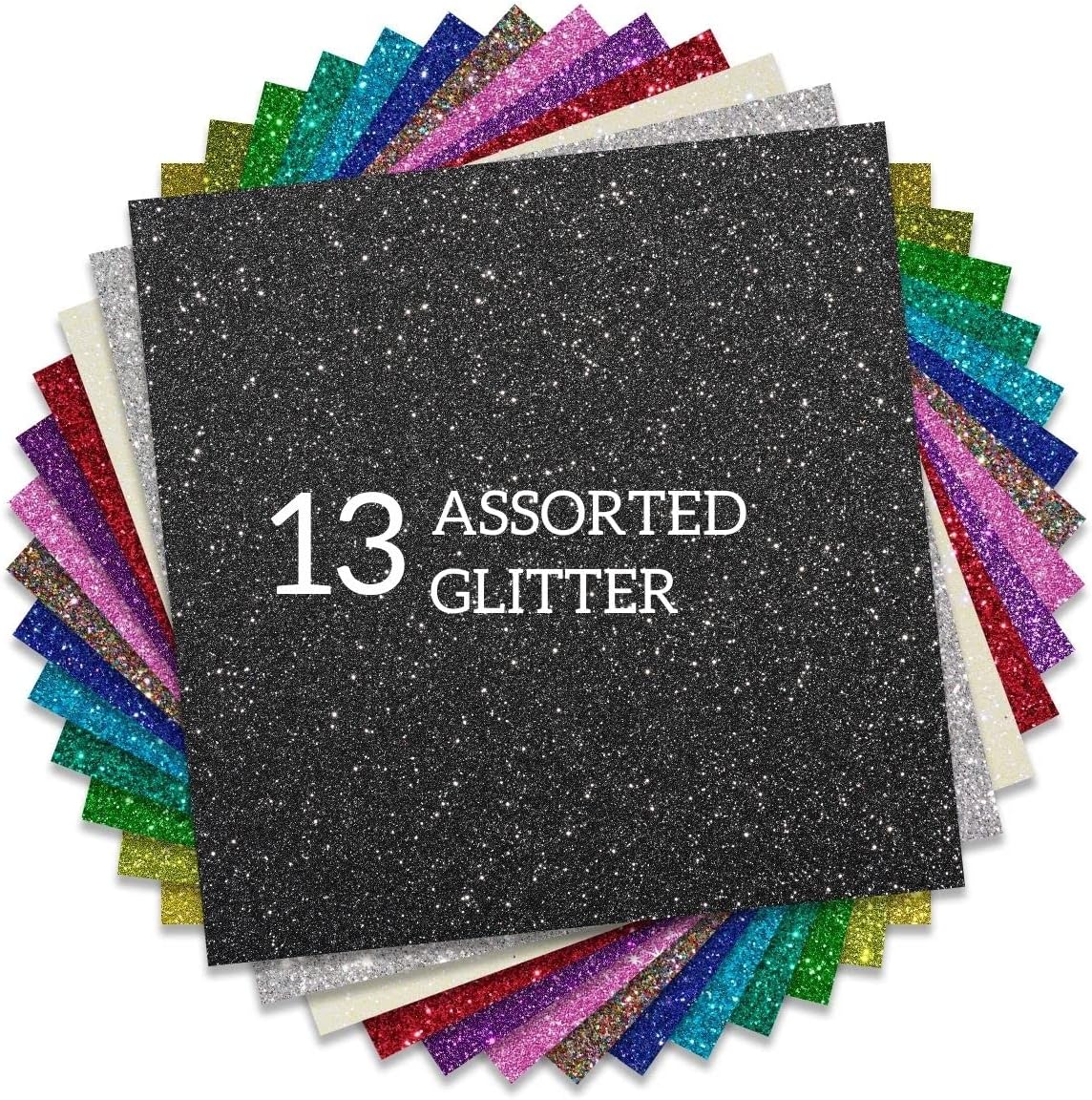 Glitter HTV Heat Transfer Vinyl 12&#x22;x12&#x22; Bundle 13 Sheets