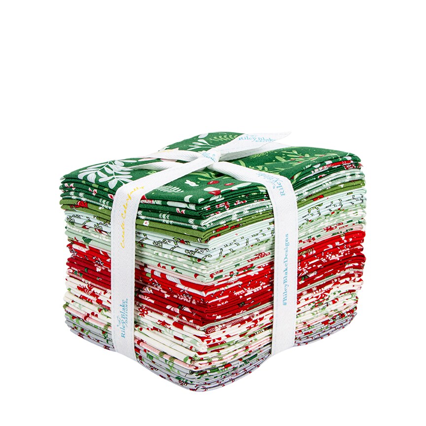 Mistletoe and Holly Fat Quarter Bundle by Beverly McCullough for Riley Blake (FQ-16400-24)