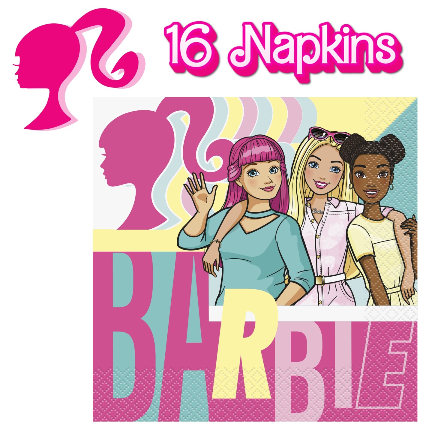 Barbie Birthday Party Supplies Bundle with Barbie Cake Plates &#x26; Barbie Napkins - Serves 16