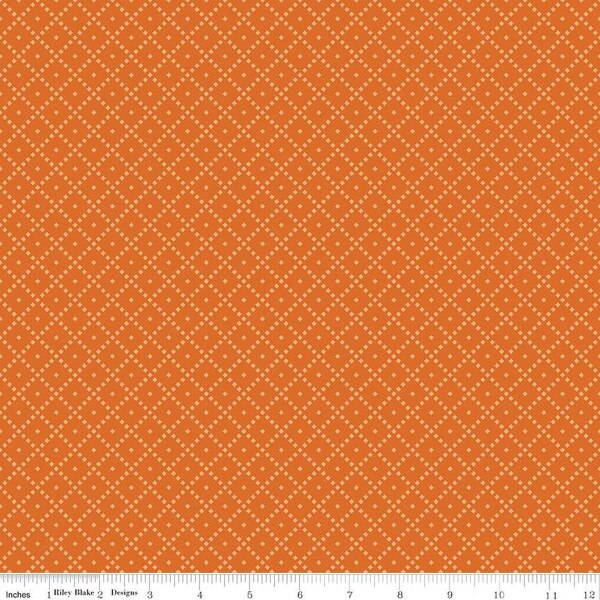 Grid in Orange (c16197-orange) | The Awe of Autumn | Sandy Gervais | Riley Blake