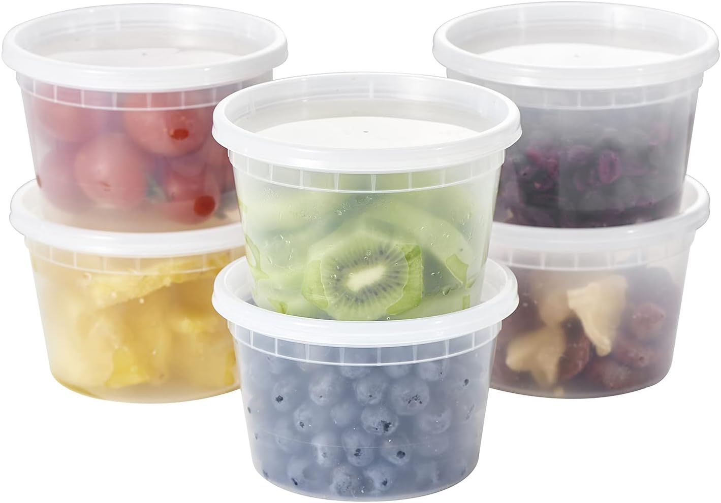 48Set - 16oz - Plastic Deli Food Storage Containers With Plastic Lids, Disposable togo containers for soup, Meal Prep
