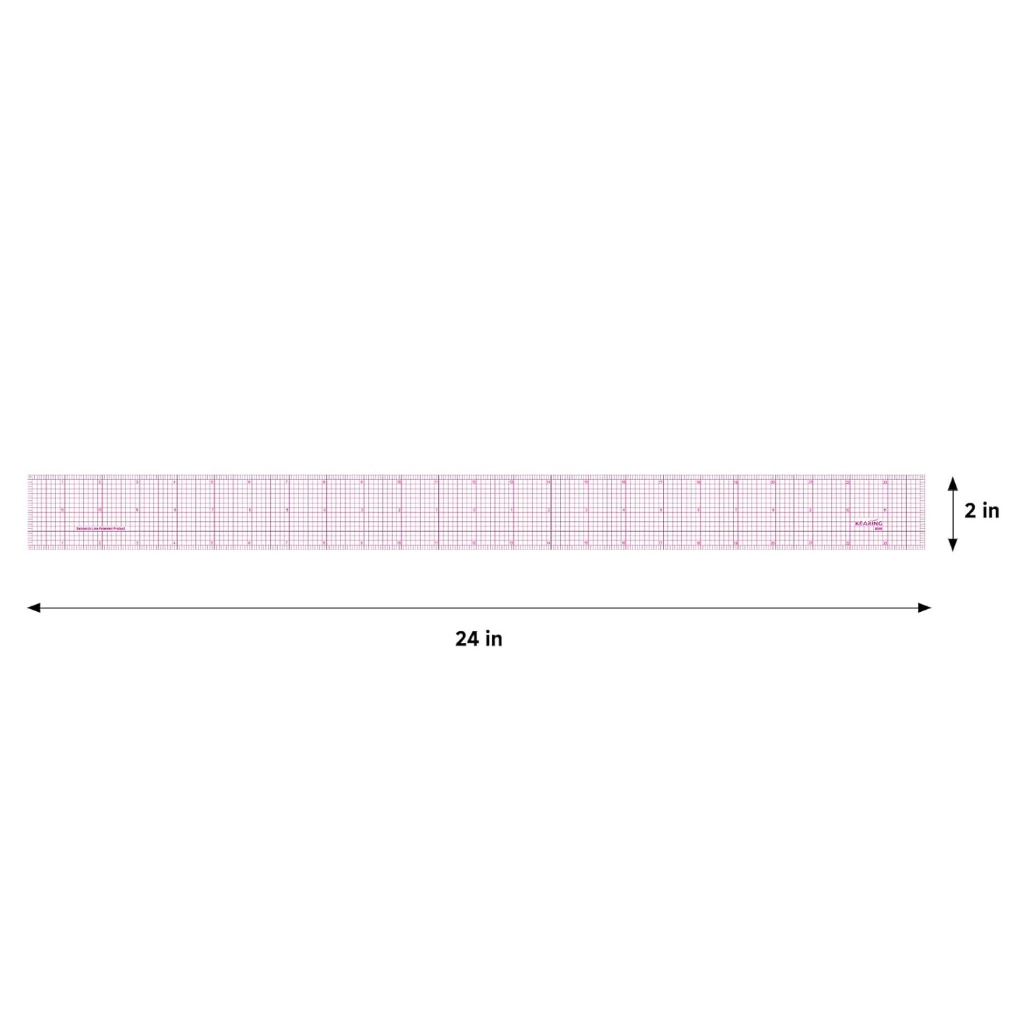 Clear Sewing Ruler: Quilting & Pattern Grading, 1.2mm Plastic