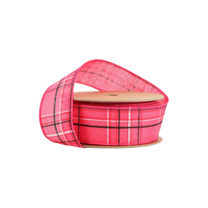 LaRibbons 1 1/2" - 2 1/2" Wired Ribbon | Spring Plaid | 10 Yard Roll