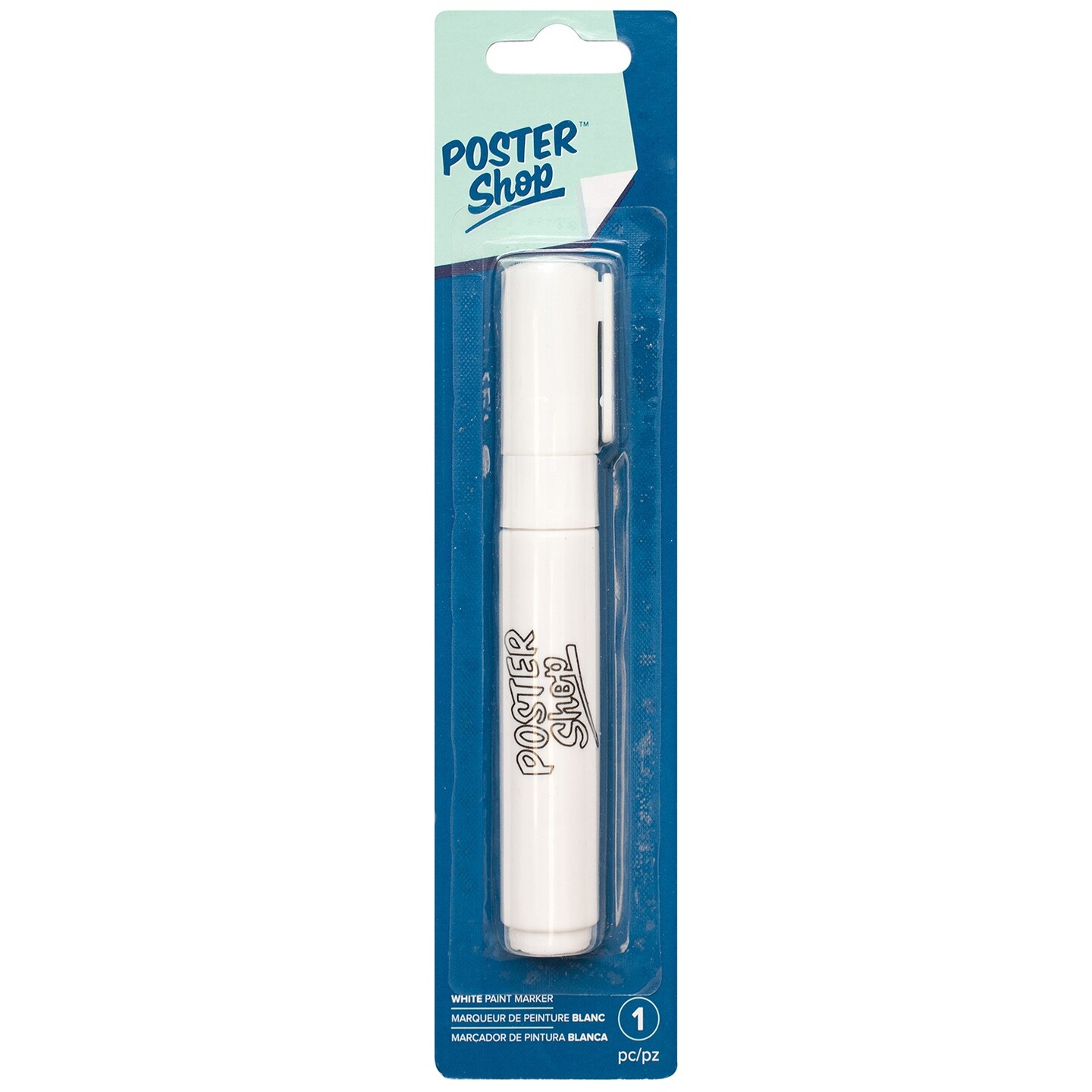 American Crafts Poster Shop Opaque Marker 8mm Chisel Tip-White