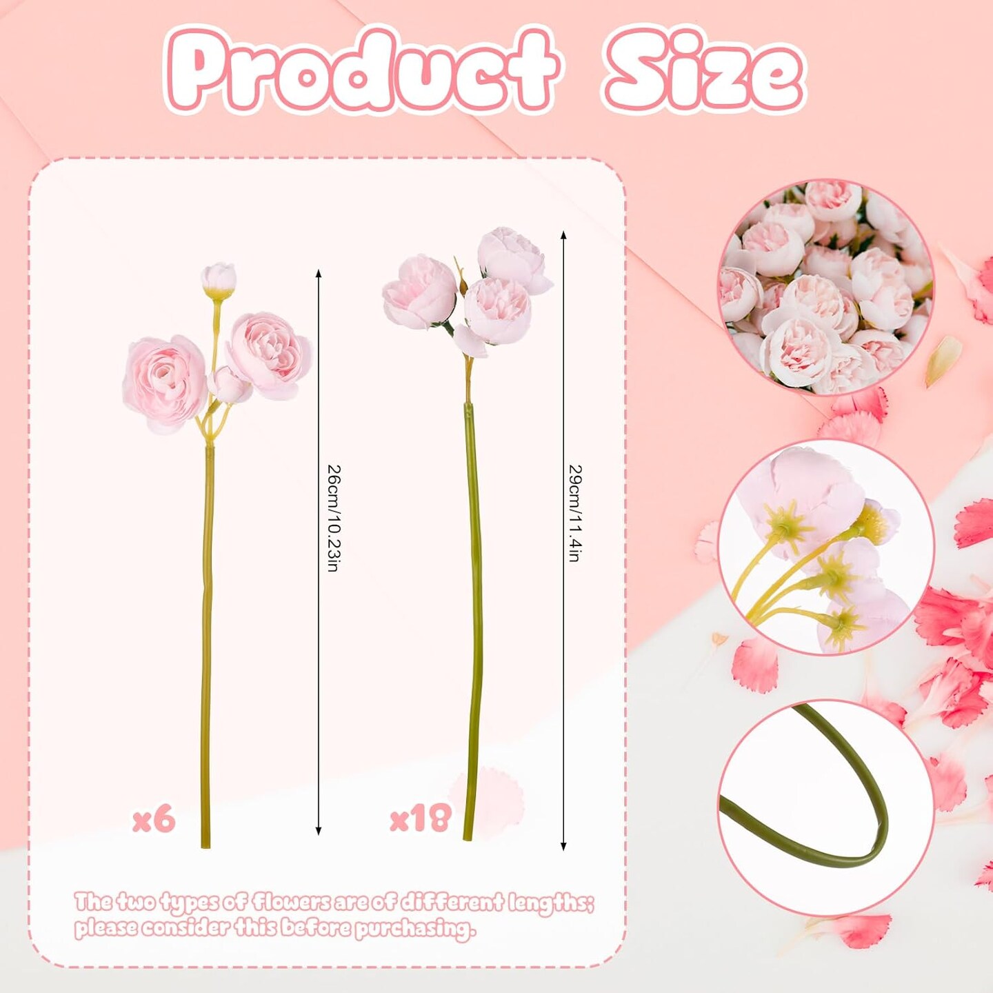 24-Piece Pink Artificial Ranunculus Flowers – Faux Silk Mini Ranunculus Bulk for Wedding Bouquets, Engagement Centerpieces, Bridal Shower Decorations & Home Decor