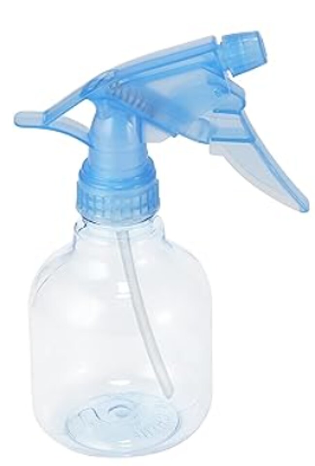 8 oz Clear Plastic Spray Bottle with Adjustable Blue Trigger – Refillable Fine Mist Sprayer for Cleaning, Crafts & Classroom Use