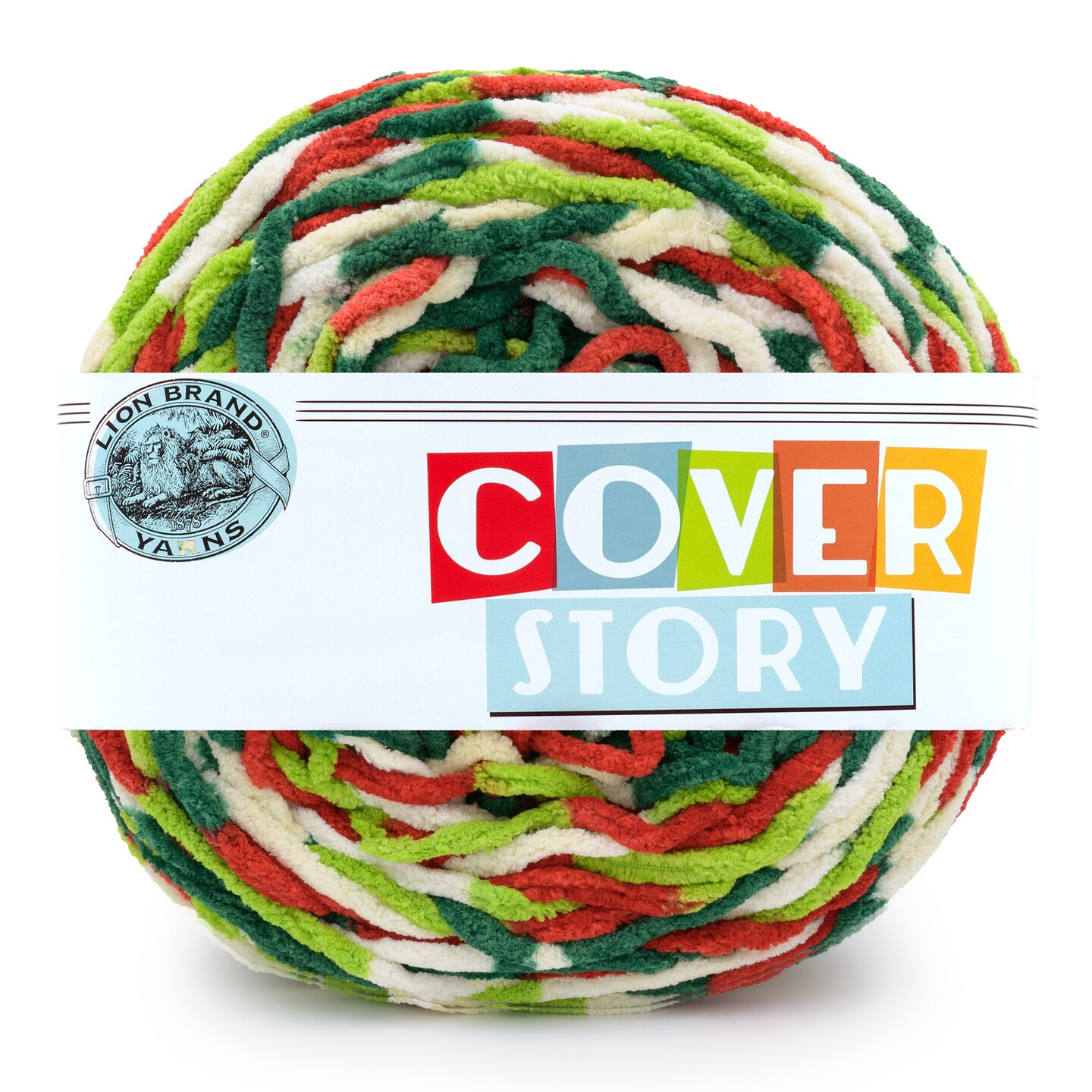 Lion Brand Yarn Cover Story Jolly Heist Super Bulky Polyester Multicolor Yarn 1 Cake
