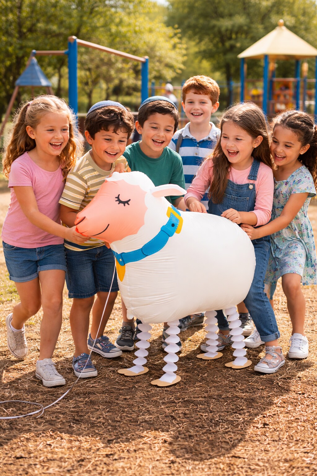 Walking Sheep Foil Balloon with String – 23.62"x19.69" Aluminum Lamb Party Balloon Decoration