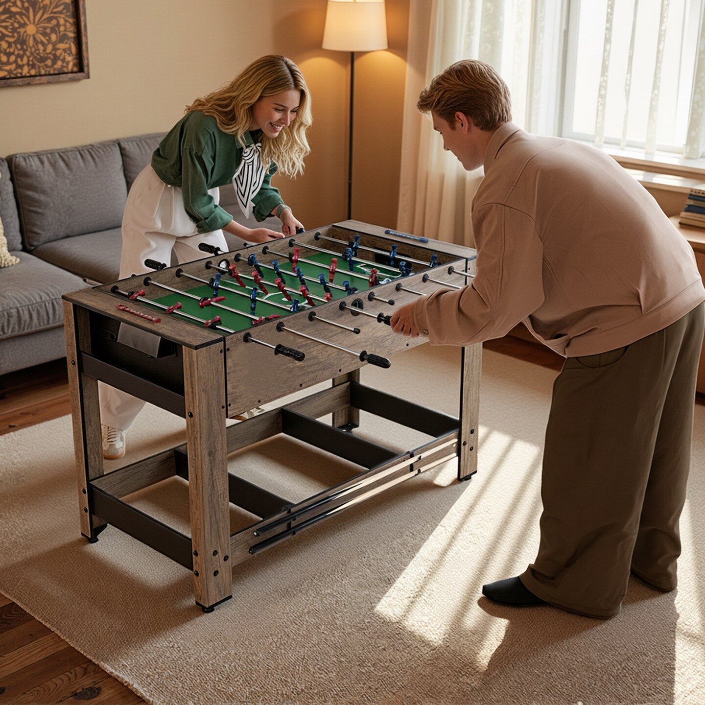 2-in-1 Game Table Foosball and Pool Table with Swivel Feature