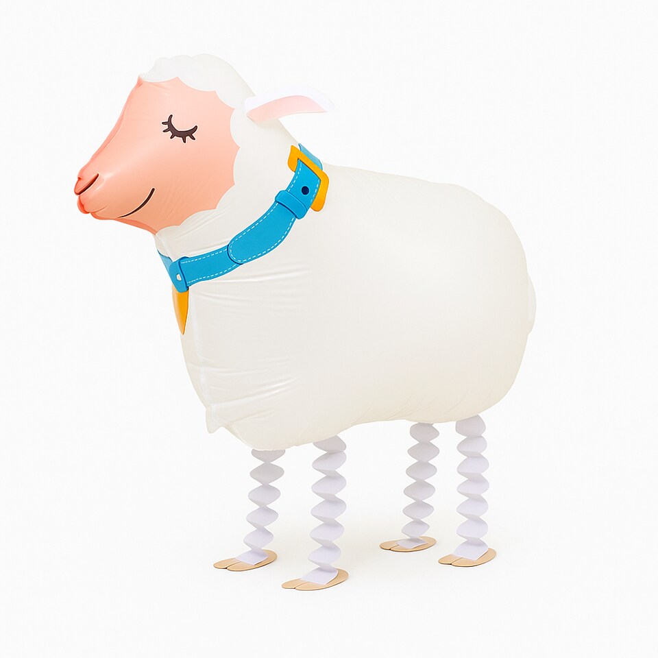 Walking Sheep Foil Balloon with String – 23.62"x19.69" Aluminum Lamb Party Balloon Decoration