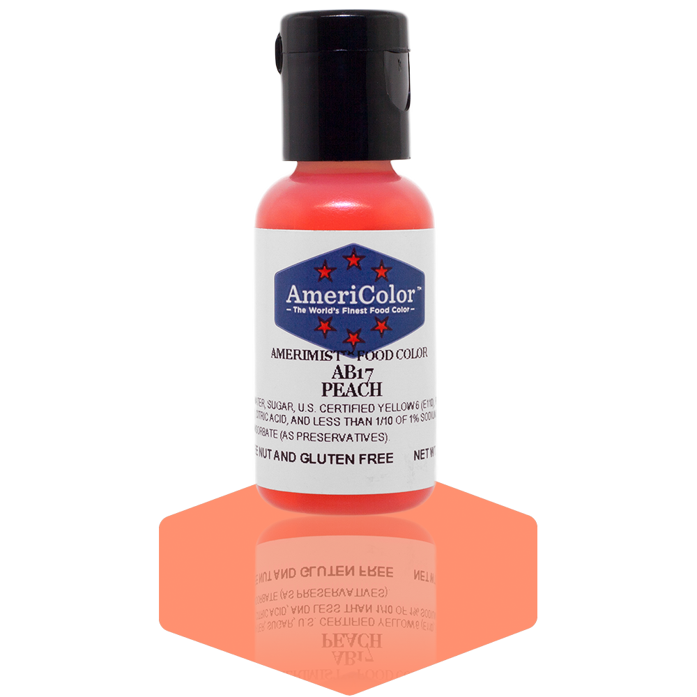 AmeriColor, Peach, .65 Ounce, AmeriMist Airbrush Food Coloring