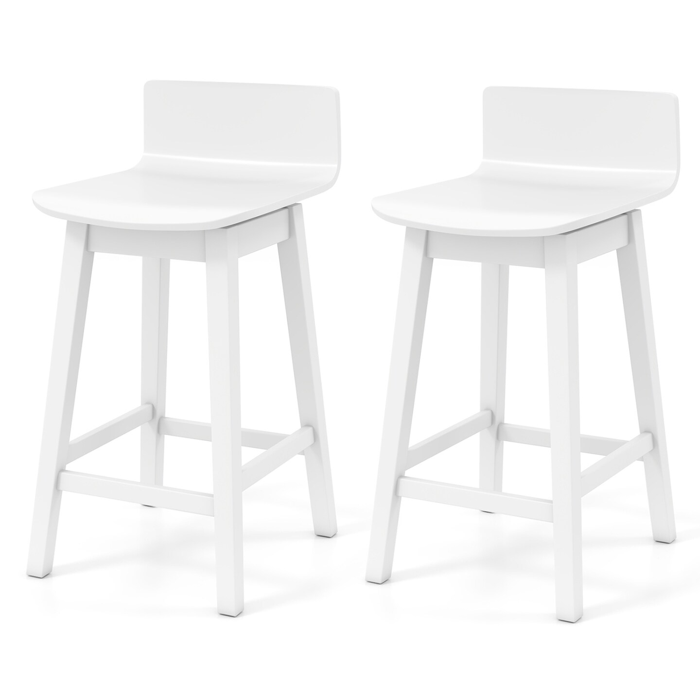 Wooden Bar Stools Swivel Counter Height Seats 24.5 Inch 2 Pack