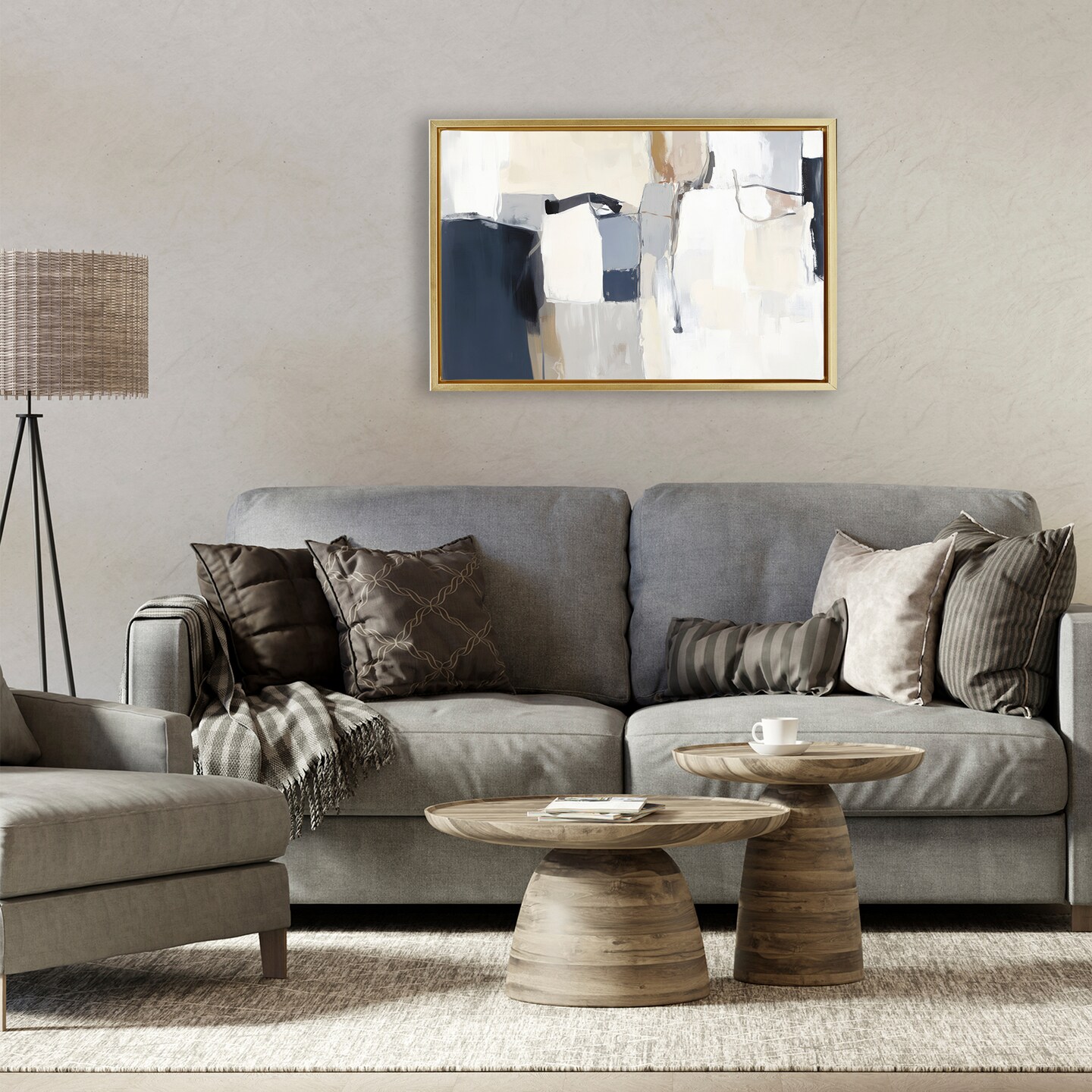Stupell Industries Neutral Tapestry Abstraction Floating Frame, design by Irena Orlov
