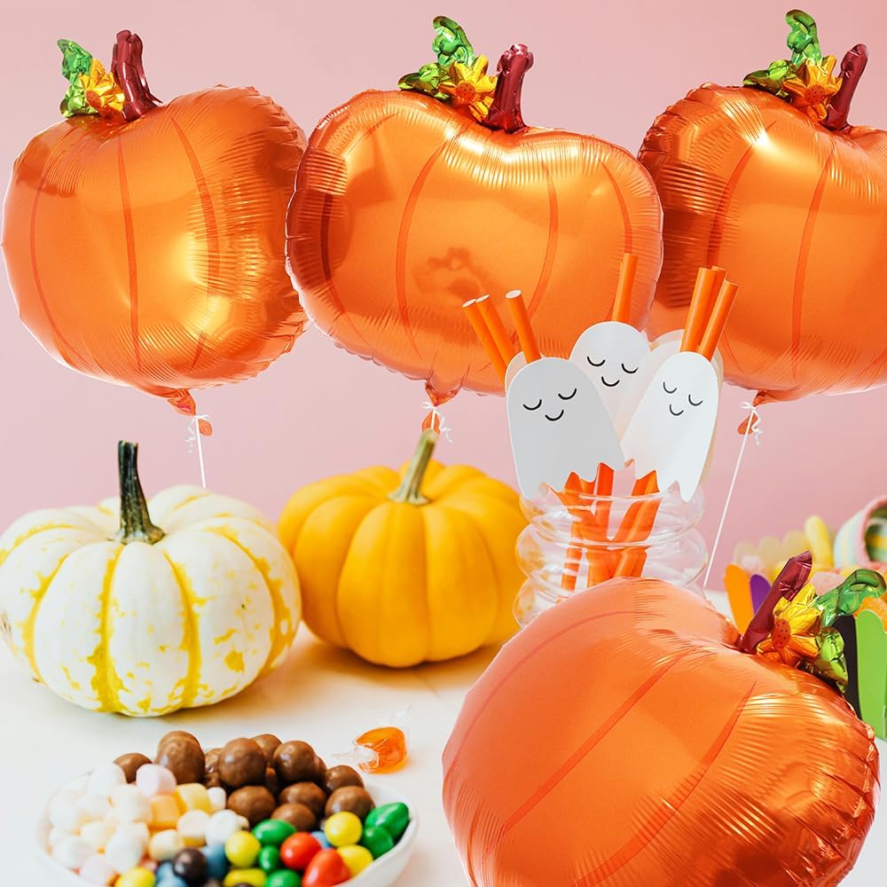 8 Pack Fall Cute Pumpkin Foil Balloons