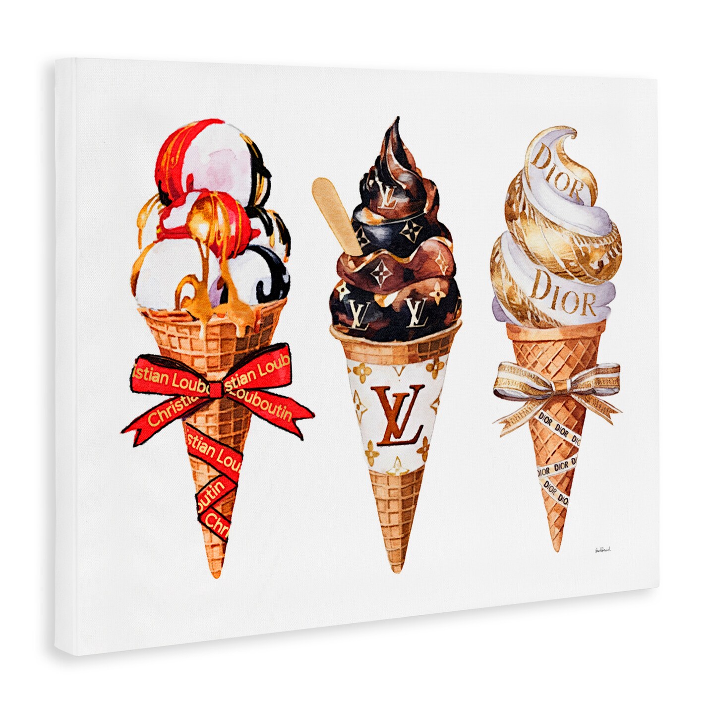 Stupell Industries Luxury Gourmet Ice Cream Canvas, design by