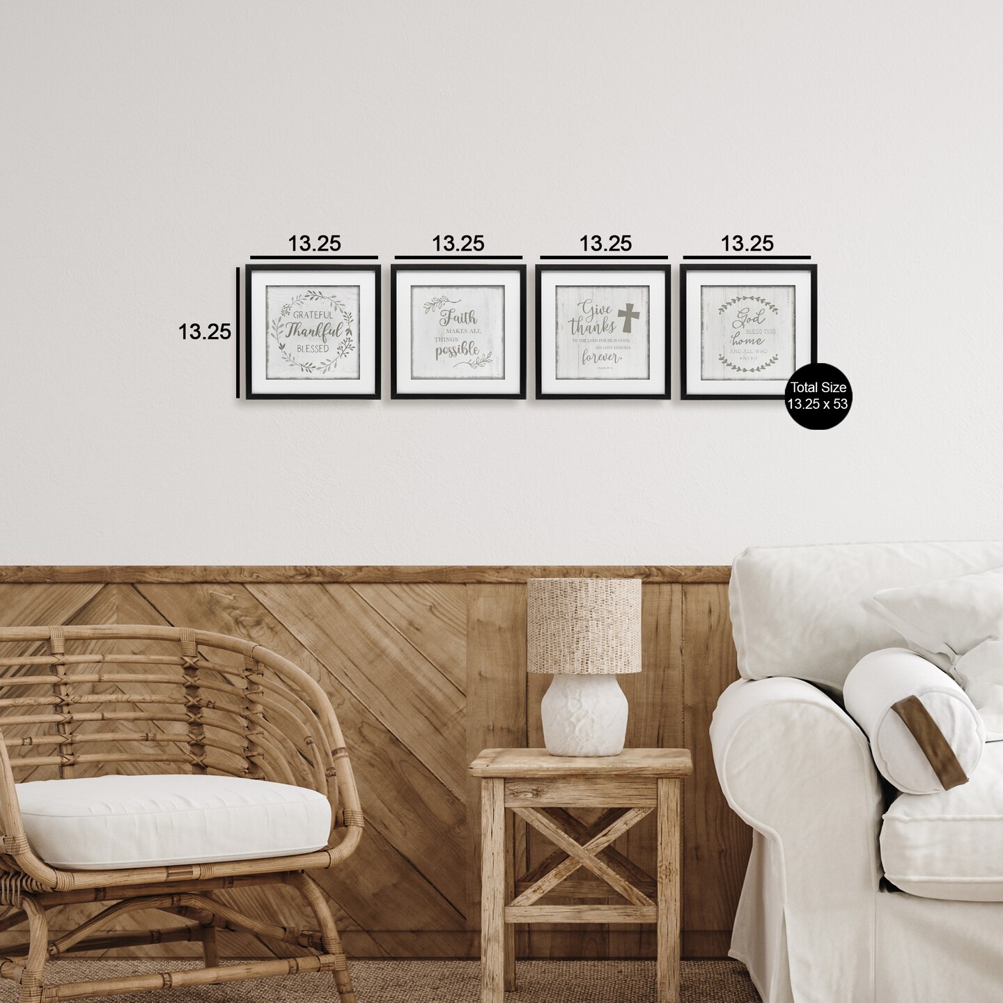 Stupell Industries Spiritual Faith Phrases 4pc Framed Print Under Glass Set, design by Val Rhodes