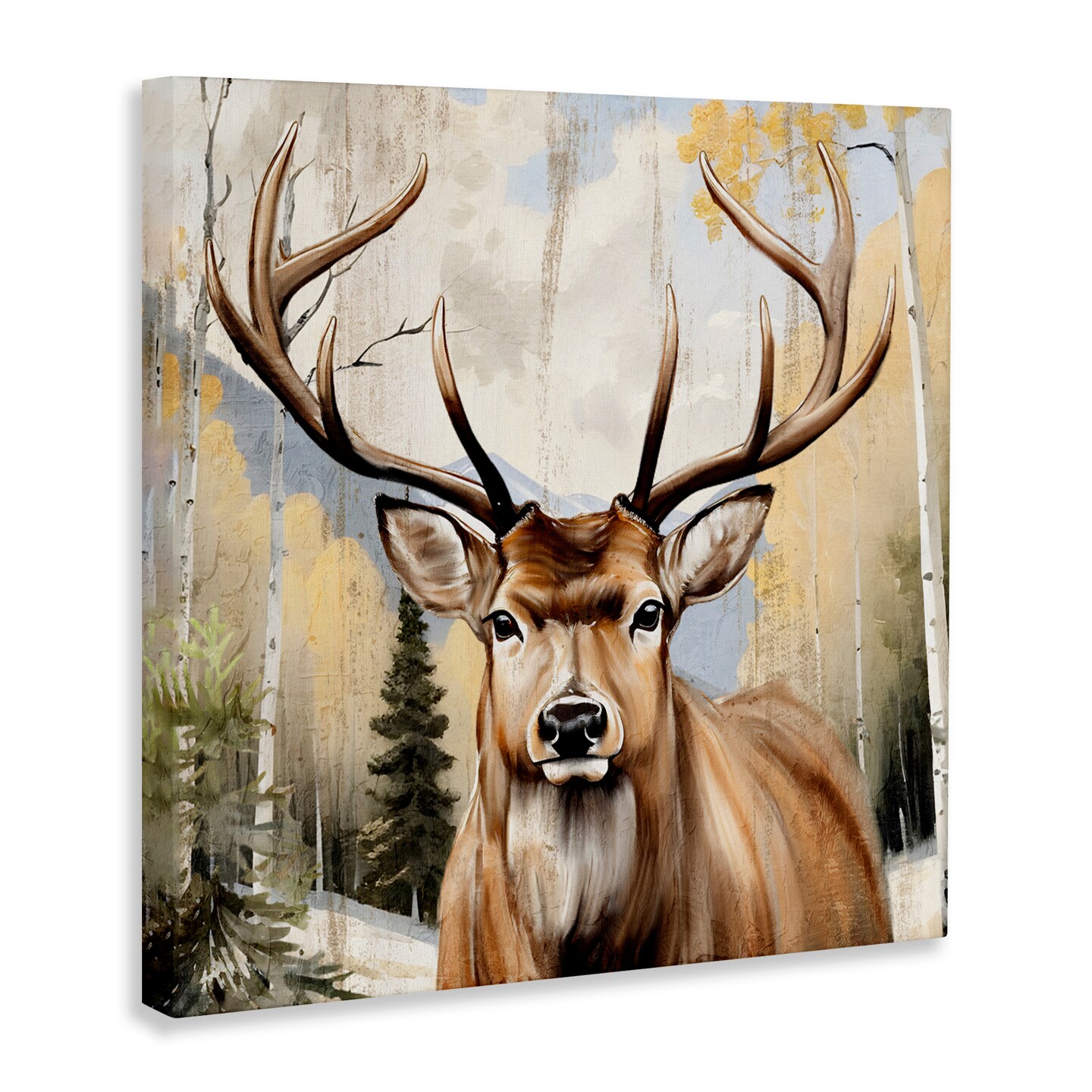 Stupell Industries Mountain Walk Elk Portrait Canvas, design by
