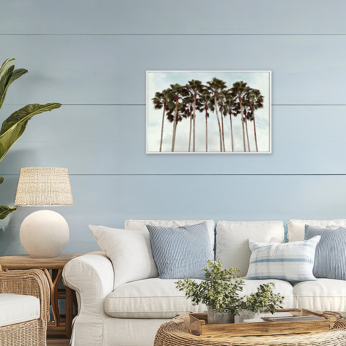 Stupell Industries Surfs Up Beach Palms Framed Giclee, design by Natalie Carpentieri
