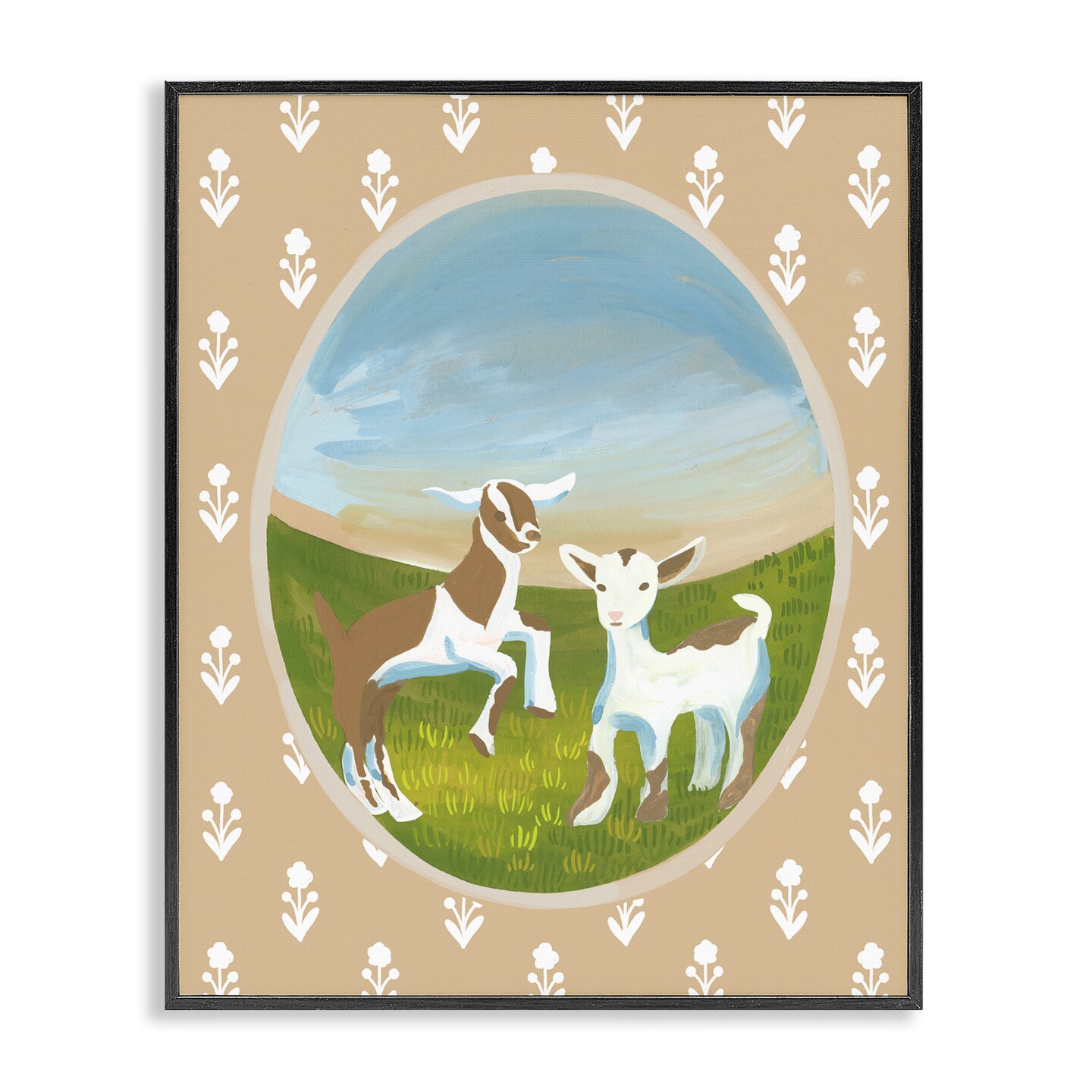 Stupell Industries Cottage Core Goats Framed Giclee, design by Evelyn Coleman