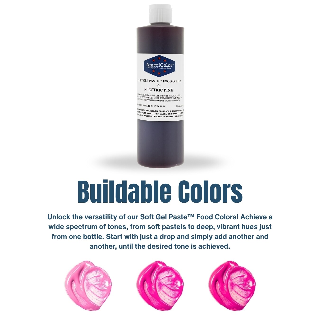 AmeriColor, Electric Pink, 13.5 Ounce, Soft Gel Paste Food Color