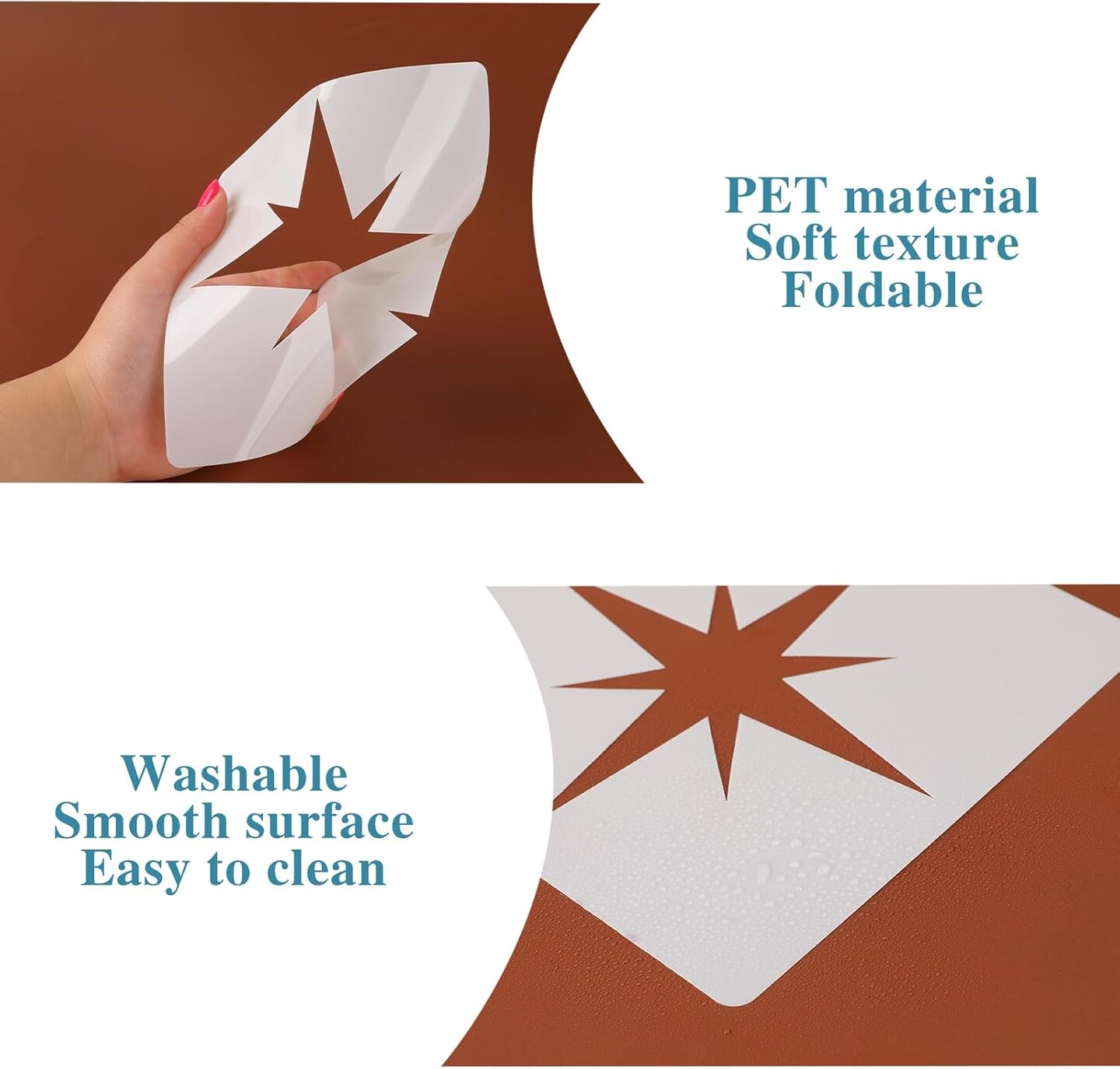 16 PCS Octagonal Star Stencils - Different Sizes for Painting Template, 5 Point