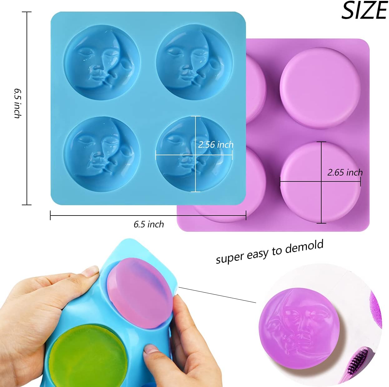 2 Pcs Silicone Soap Molds