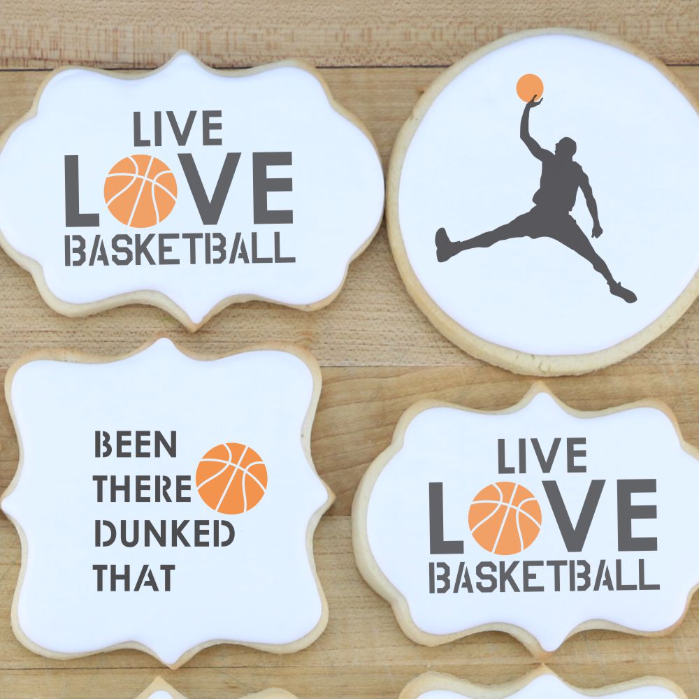Basketball Messages Cookie Stencil Set | Sports Cookie Stencil | DIY Stencil | Craft Stencil | Confection Couture |