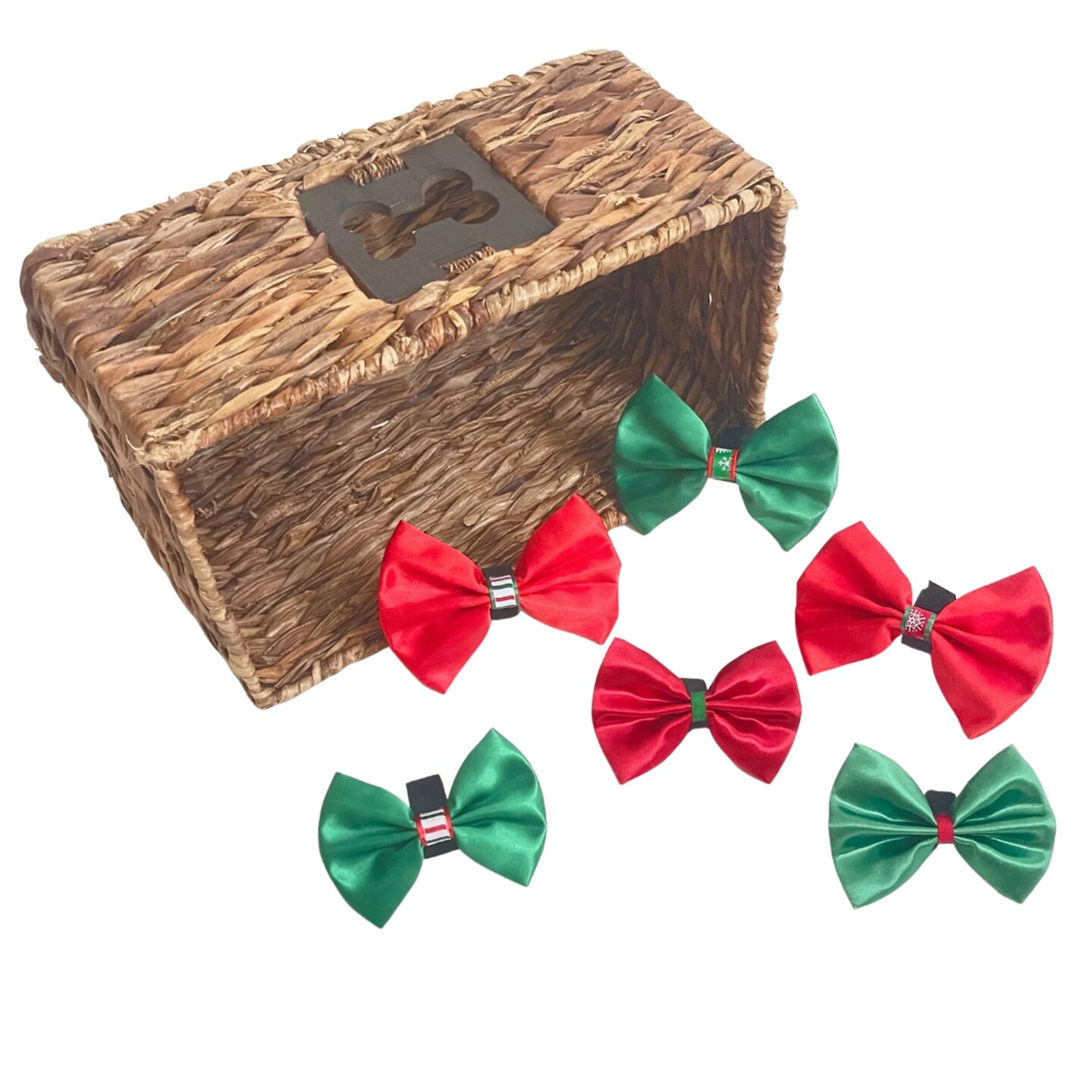 Edge Collections - 3" x 5" - Multicolor - Assorted Christmas Bows for Pets!