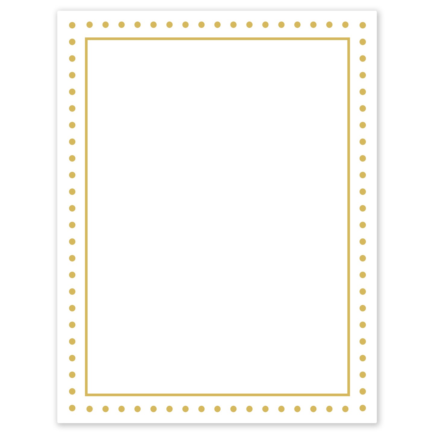 Avery Printable Full-Sheet Cardstock, Gold Border with Gold Dots, 8.5" x 11", Matte White Full-Sheet Cardstock, Laser/Inkjet, 10ct, Great for Craft Cardstock Paper