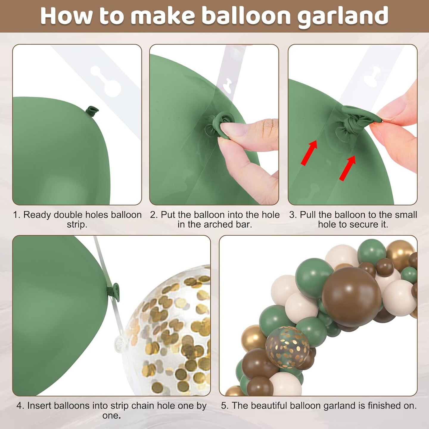 153pcs Sage Green Brown Balloon Garland Arch Kit (Sage Green) 	18" / 12" / 10" / 5"