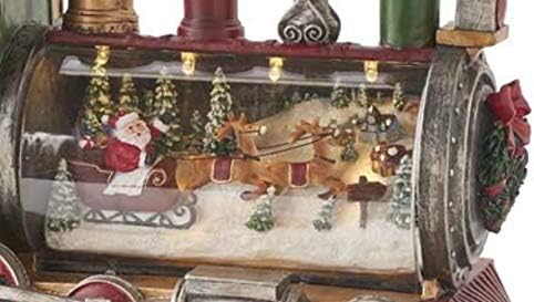 13"Santa Globe with Train and Timer – Festive Christmas Snow Globe Decoration