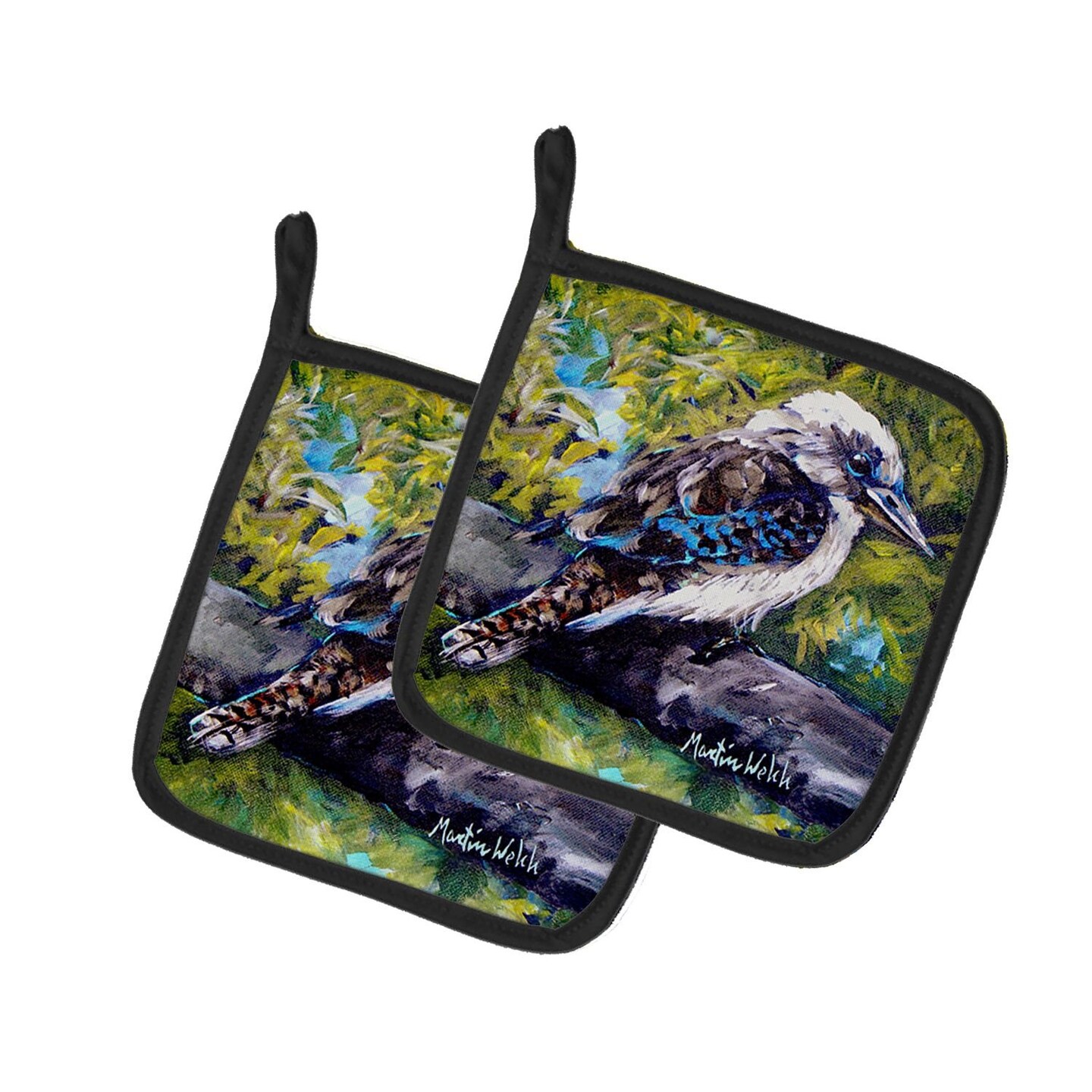Edge Collections - 7.5" x 7.5" - Multicolor - G'Day Mate X Bird Pair Of Pot Holders Kitchen Heat Resistant - 1 Pair