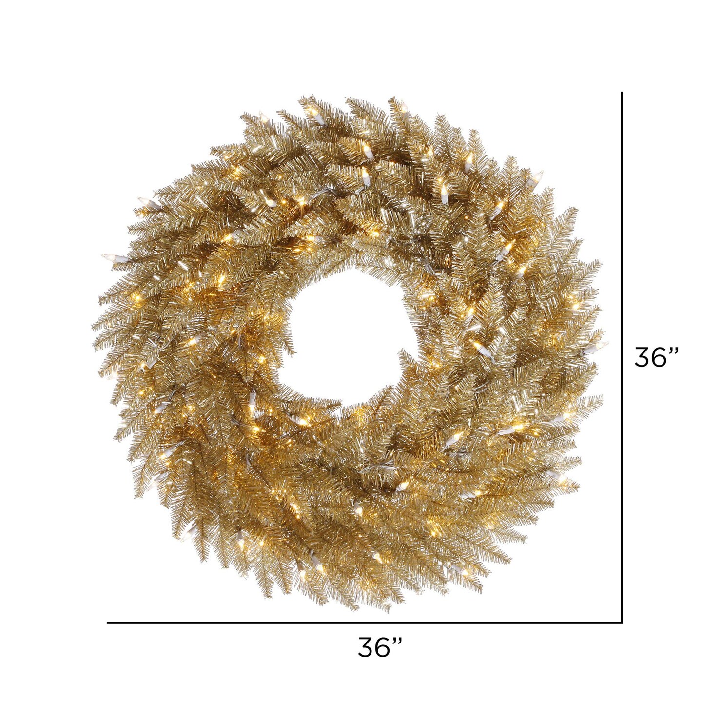 Vickerman 36" Champagne Wreath DuraLit 100WW LED - K166437LED