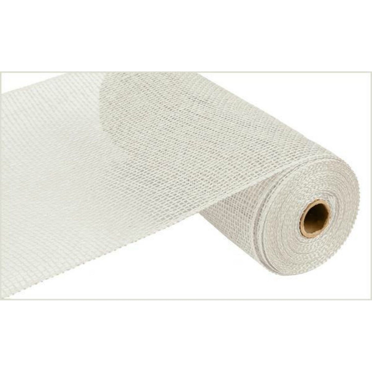 10&#x22; Poly Burlap Mesh Ribbon: White