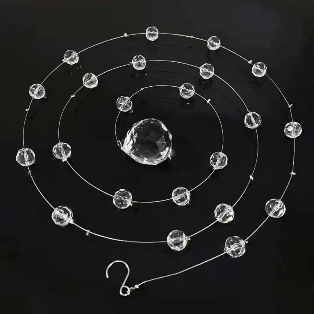 Crystal Beaded String Clear Glass Beads Garland Strands Hanging Wedding Arch Decor Curtain Chandelier