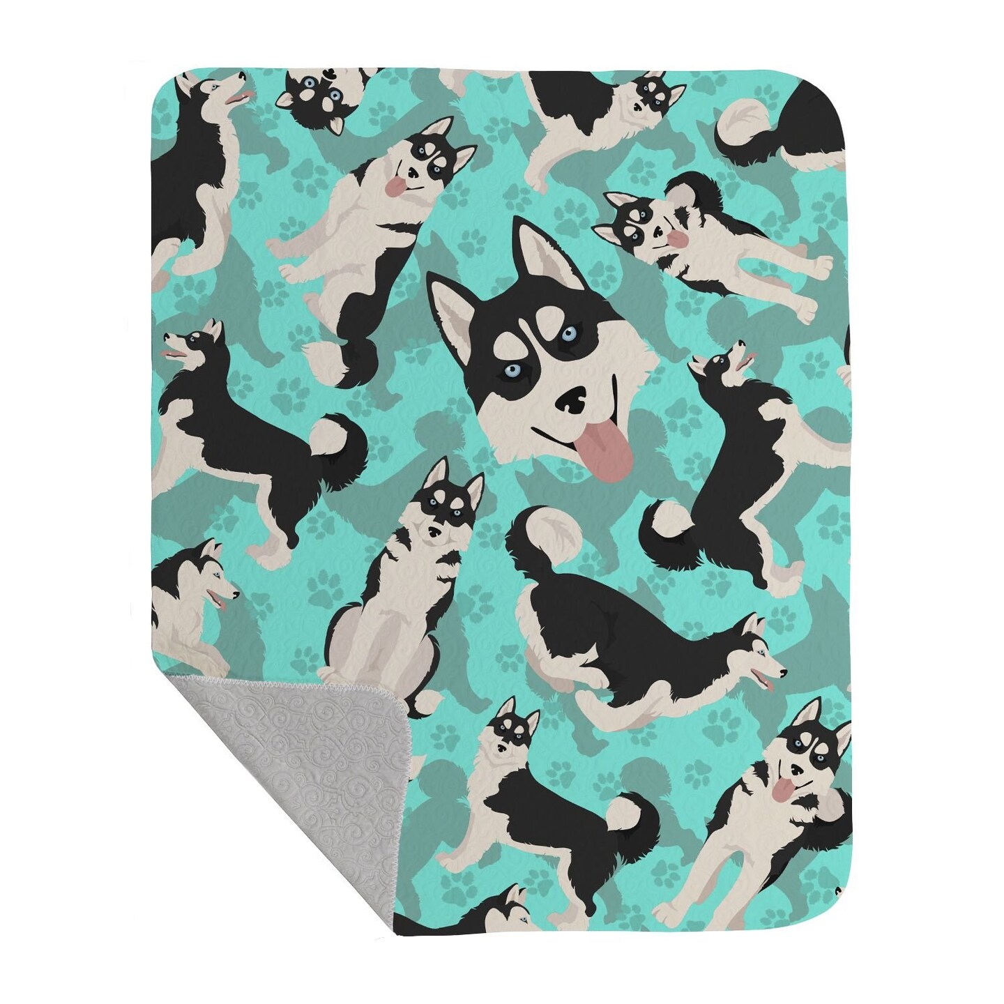 Edge Collections - 50" x 60" - Multicolor - Siberian Husky Quilted Blanket Throw - 1 Piece