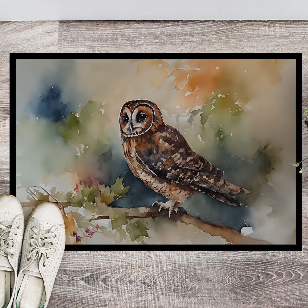 Edge Collections - 18&#x22; x 27&#x22; - Multicolor - Tawny Owl Doormat Indoor Outdoor - 1 Piece