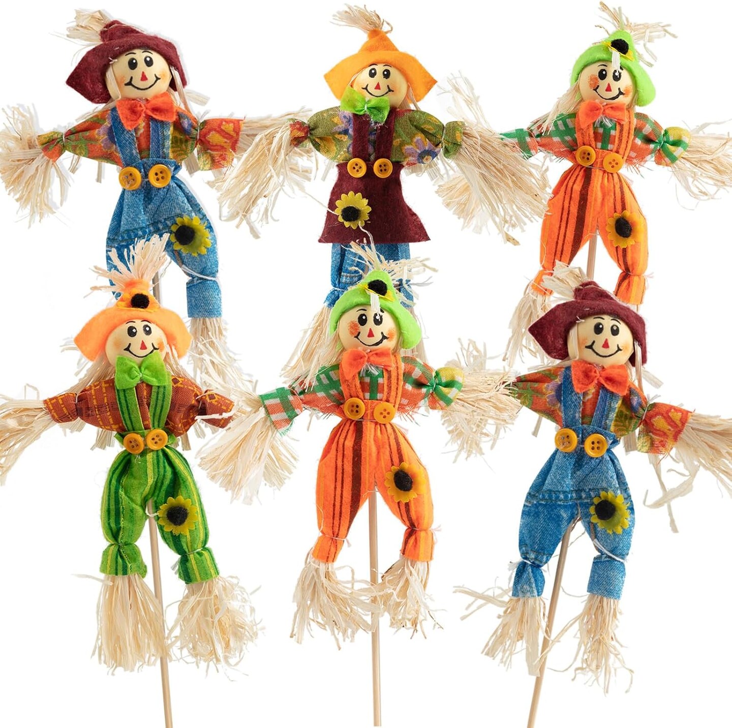 Outdoor, Fall Harvest, Standing Scarecrow for Garden, Home, School, Yard, Porch(6)
