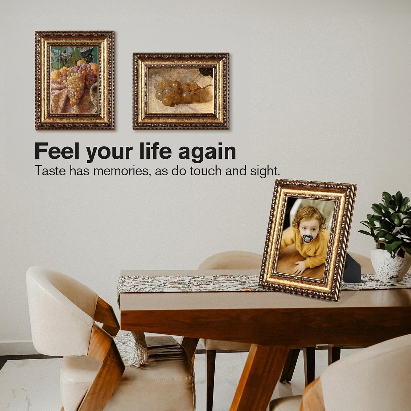 5x7 Gold Picture Frame, Ornate Vintage Picture Frames for Wall or Tabletop Display(golden)5&#x22;L x 7&#x22;W