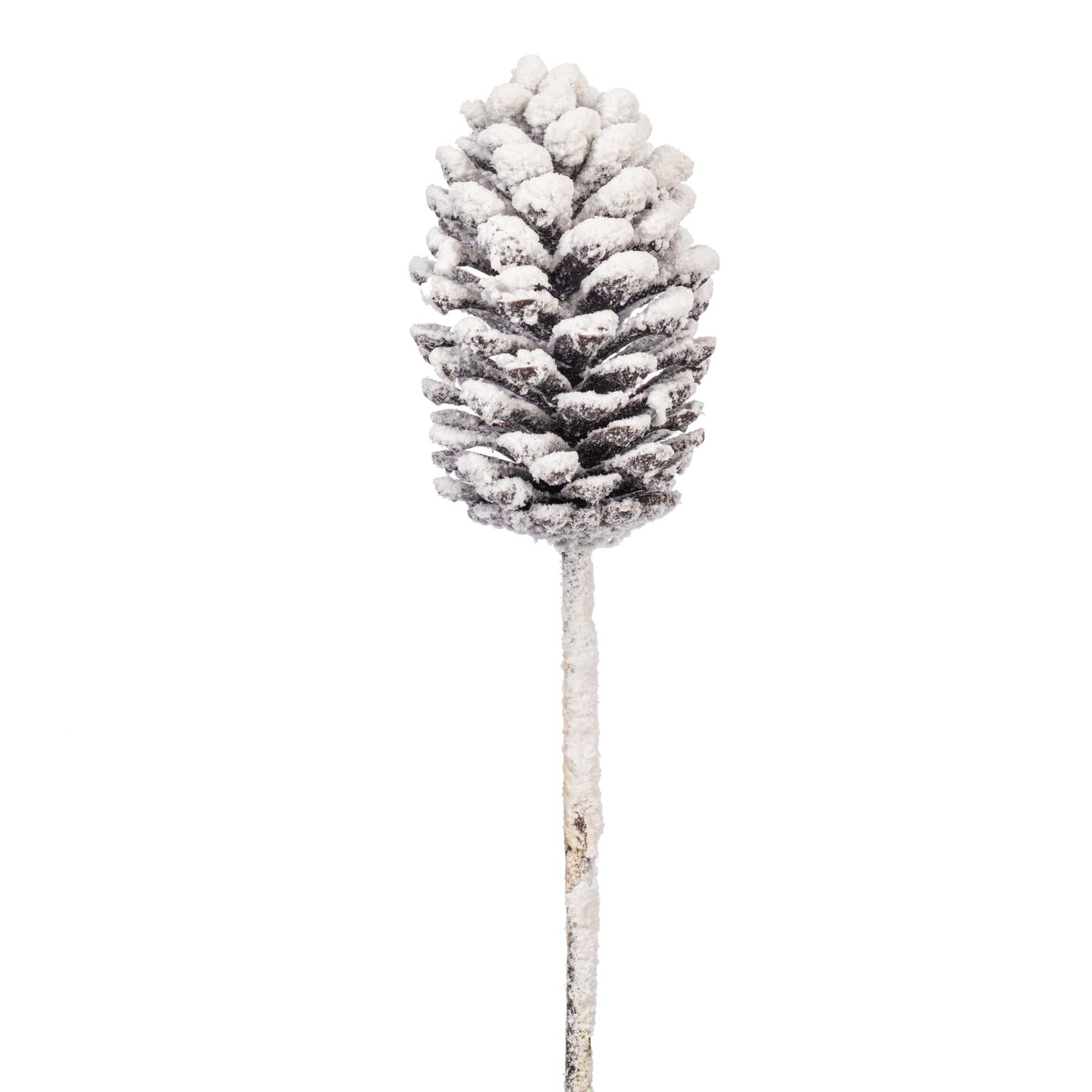 Vickerman 28.5" Glitter Artificial Snow Pinecone Stem 3 per bag.