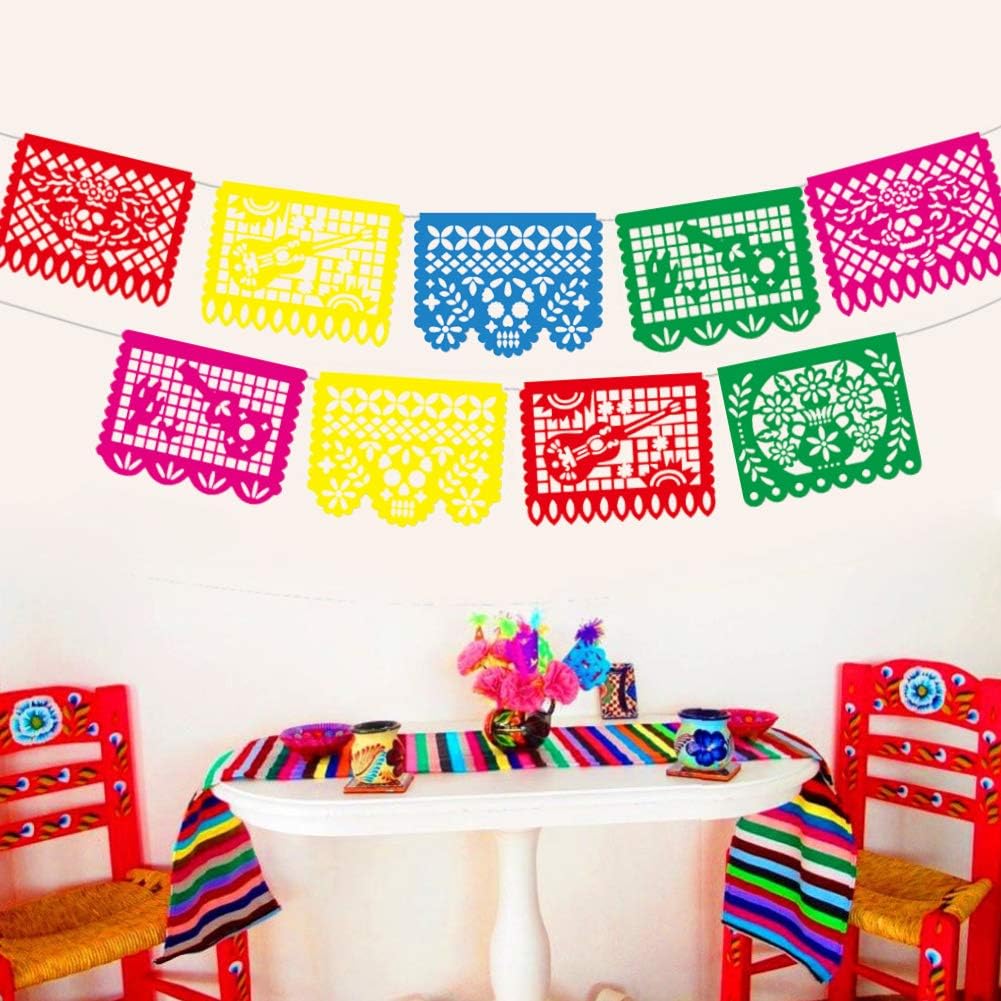Day of The Dead Decorations - 18 Feet Papel Picado Banner