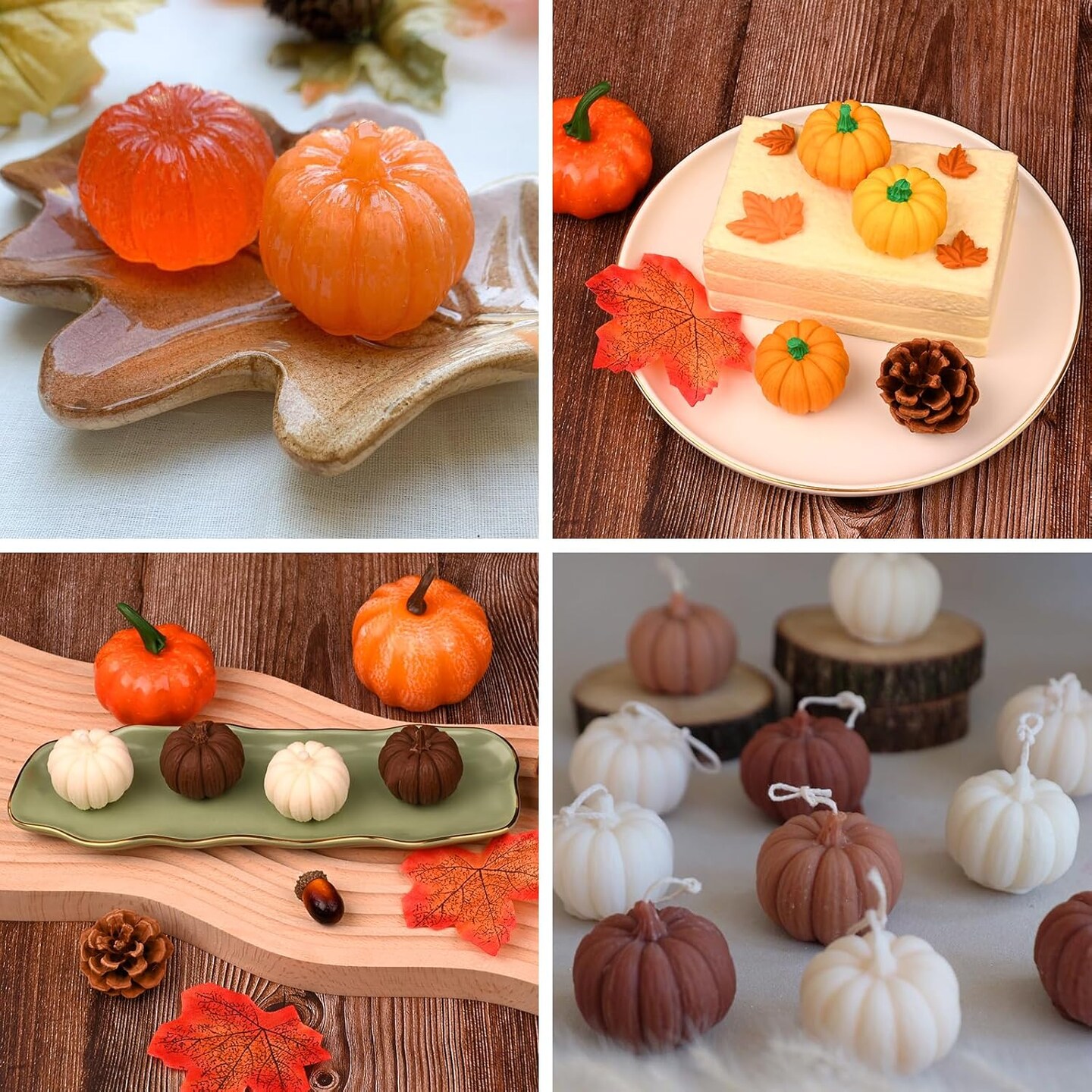 6 Pcs 3D Silicone Half Candy Pumpkin Molds