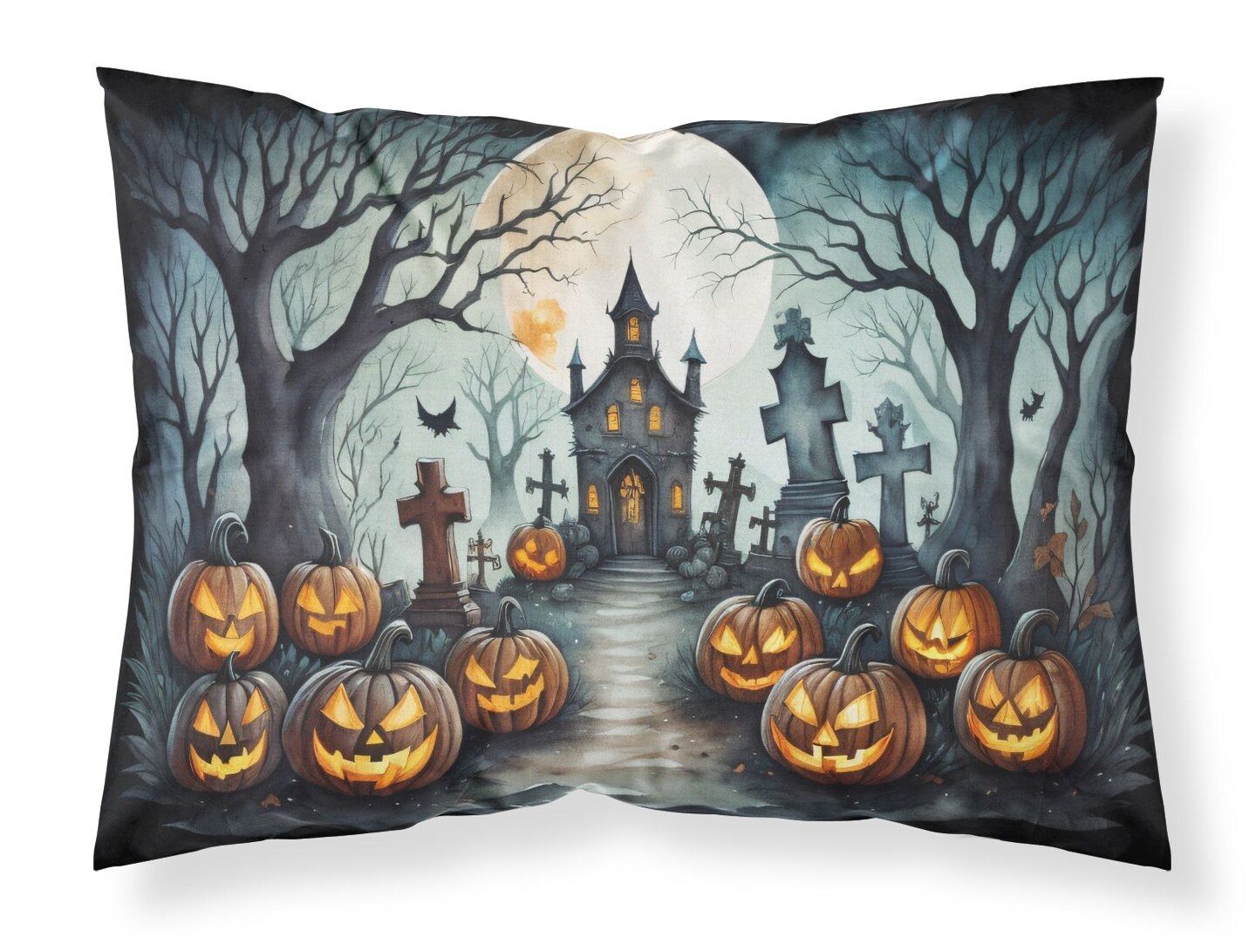 Graveyard Spooky Halloween Standard Design Pillowcase Lightweight Super Soft 30 x 20.5 Inches