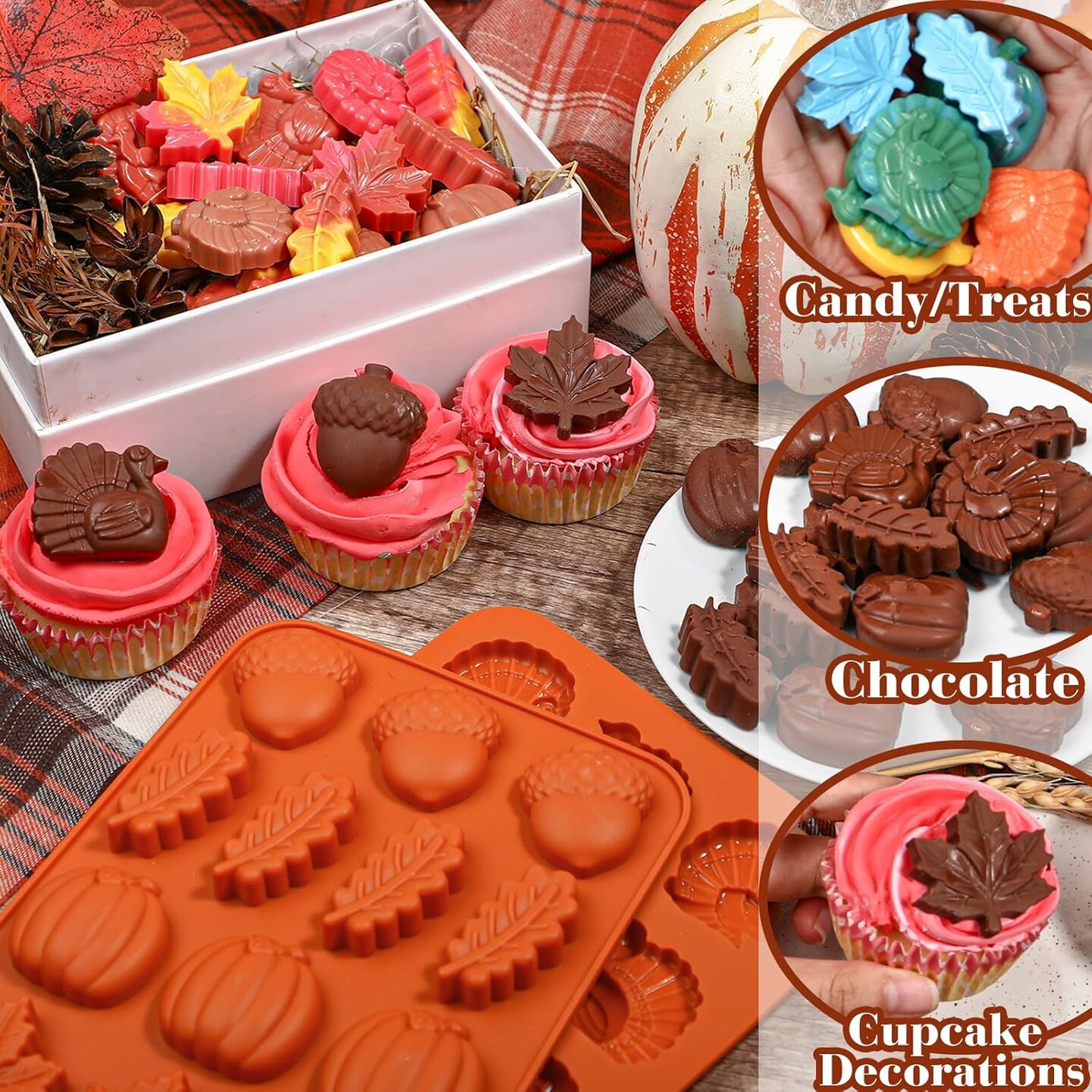 The Original Thanksgiving Silicone Molds with Turkey(Caramel)