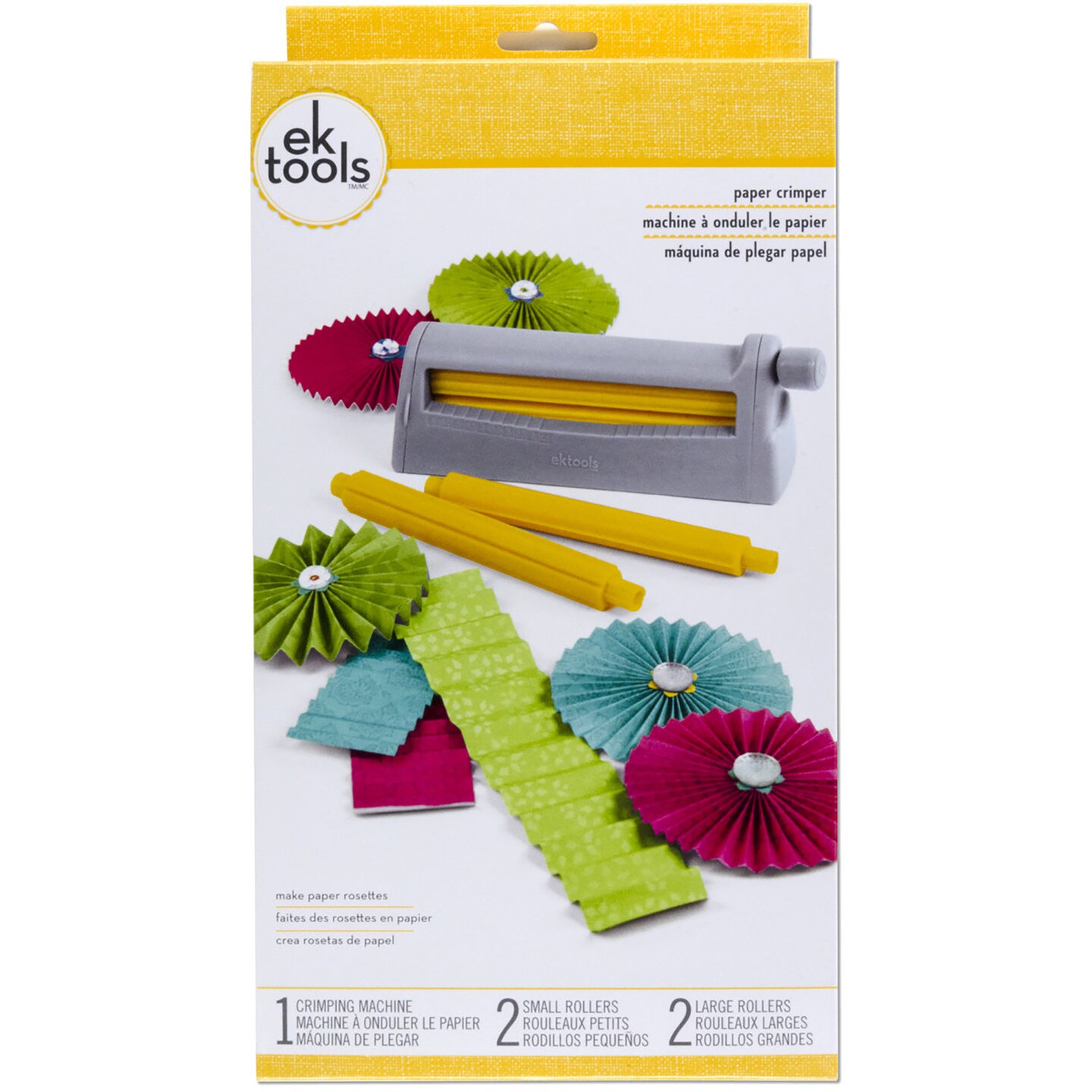 EK Tools Paper Crimper - Craft Tool for Paper Crafting, Scrapbooking, and Making Party Decor Rosettes - Includes Crimping Machine and Two Roller Sets (1/2-inch and 1/4-inch)