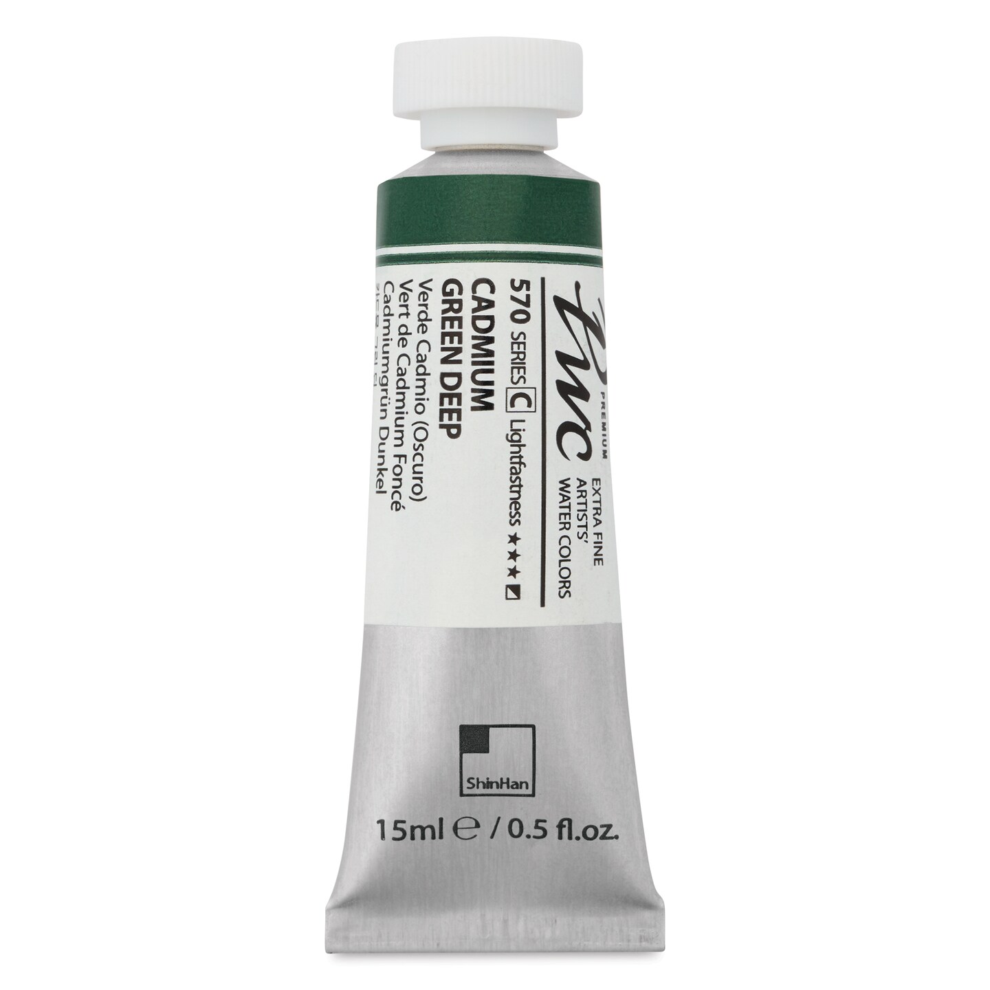 ShinHan PWC Extra Fine Professional Watercolor - Cadmium Green Deep, 15 ml, Tube