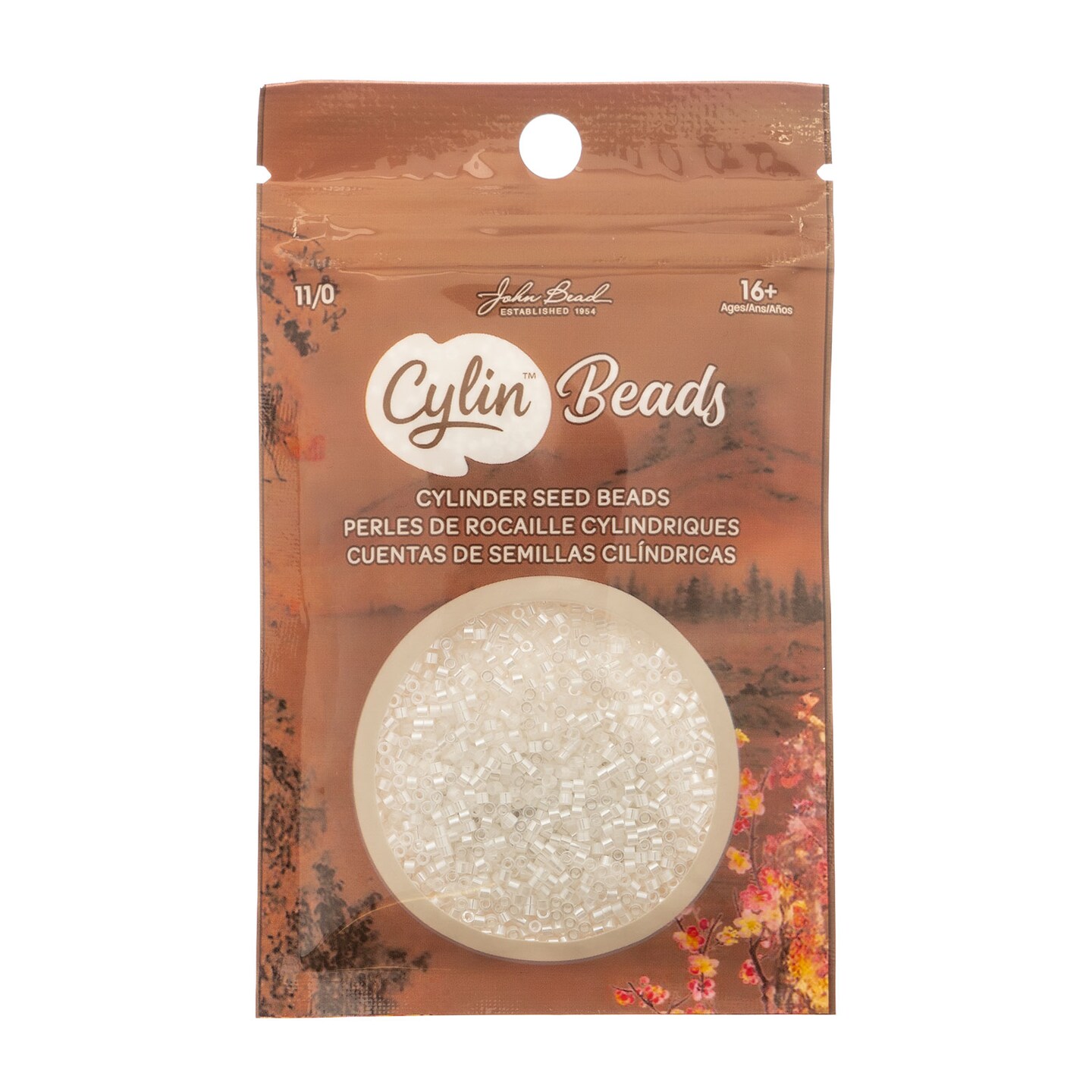 John Bead Colored Lined Cylin Beads 11/0 Glass Cylindrical Seed Beads, 25g