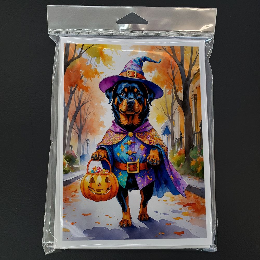 Edge Collections - 5" x 7" - Multicolor - Halloween Rottweiler Greeting Cards - 8 Pieces